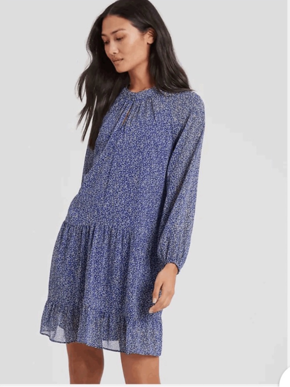 Banana Republic royal blue tiered swing shift dress, Large